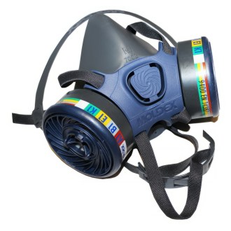 Halbmaske der MOLDEX 7002 mit Filtern gegen Säuren
